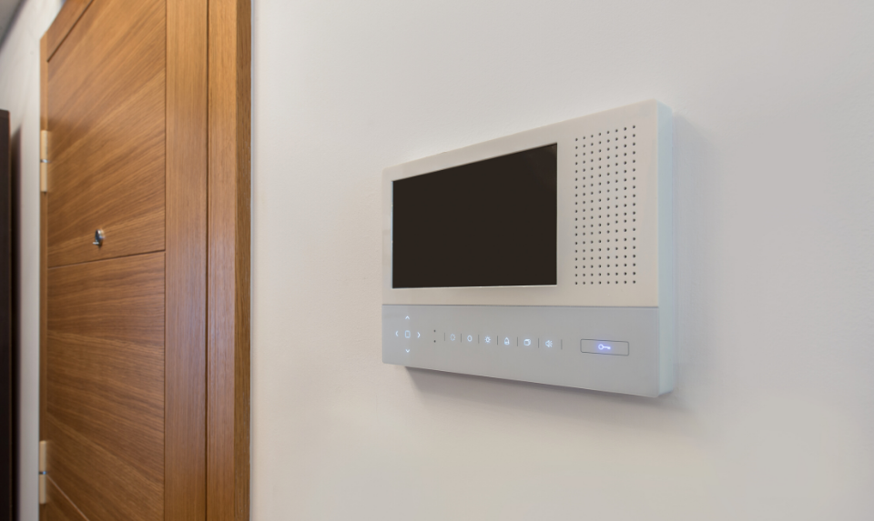 video doorbell installed in a home